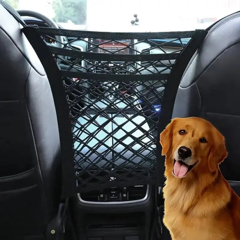Pet Car Seat Rear Isolation Mesh Net, Safety Divider, Dog & Cat Accessories for Travel Use