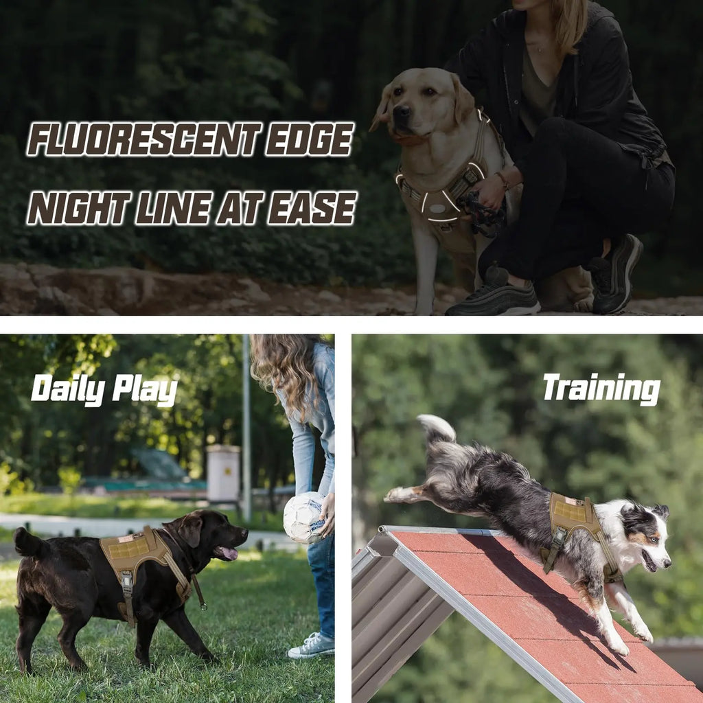 Auroth Tactical Dog Harness - Versatile and Durable No-Pull Harness for Small to Large Dogs with Reflective Features and Adjustable Control