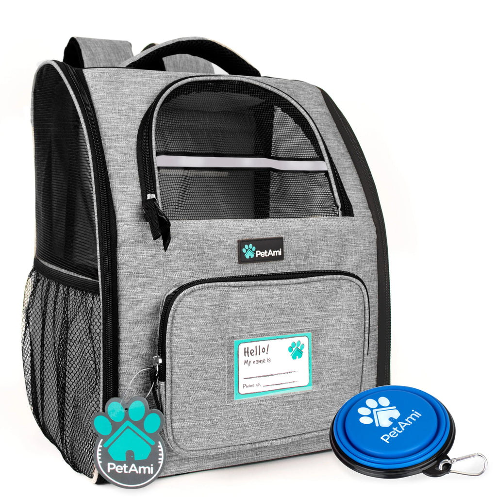 Petami Dog Backpack Carrier for Small Large Cat, Pet, Puppy, Ventilated Pet Hiking Backpack Travel Bag, Airline Approved Cat Backpack Carrier, Camping Biking Dog Bag up to 18Lbs Pet