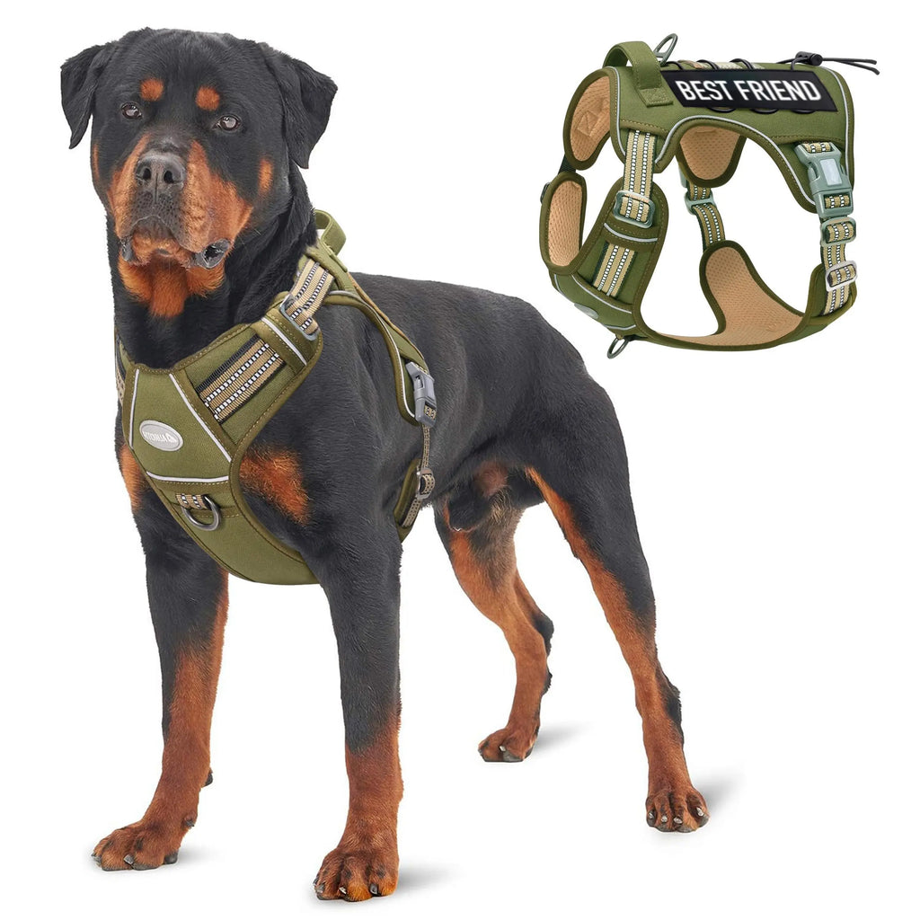 Auroth Tactical Dog Harness - Versatile and Durable No-Pull Harness for Small to Large Dogs with Reflective Features and Adjustable Control