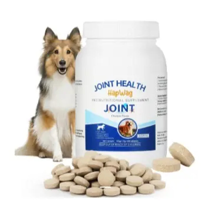HAPWAG Dog Joint & Calcium Chews | Chicken Flavor Glucosamine Supplement for Hip & Bone Mobility, 100 Count
