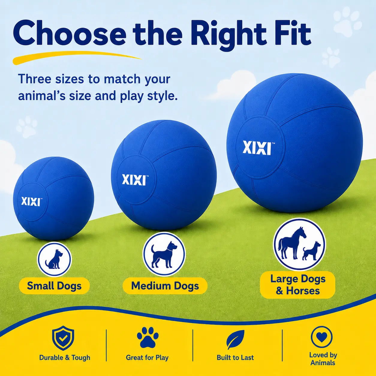 Xixipup Interactive Outdoor Herding Ball for High-Energy Dogs, Heavy-Duty Oxford Cover Inflatable Exercise & Training Toy, 18/22/25 in Campingessentials