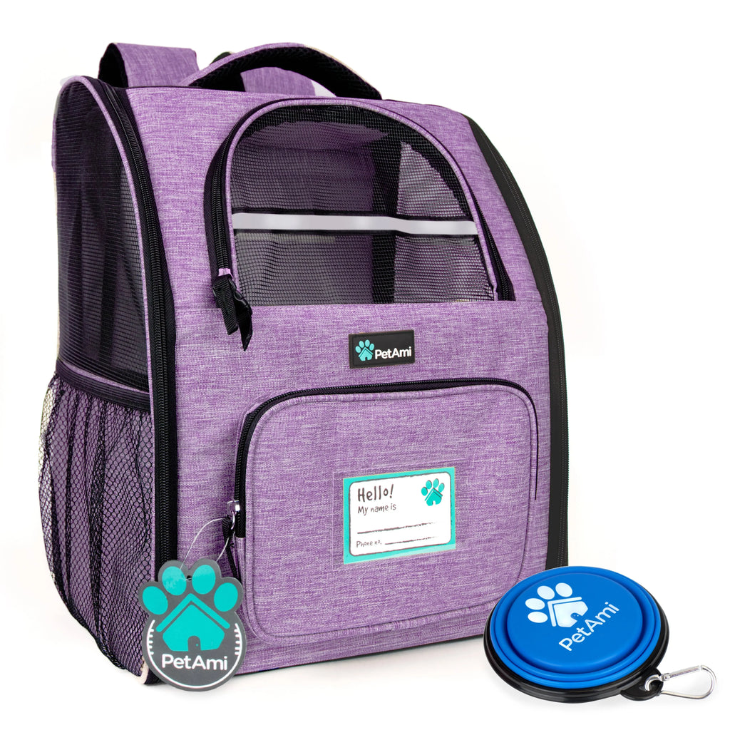 Petami Dog Backpack Carrier for Small Large Cat, Pet, Puppy, Ventilated Pet Hiking Backpack Travel Bag, Airline Approved Cat Backpack Carrier, Camping Biking Dog Bag up to 18Lbs Pet