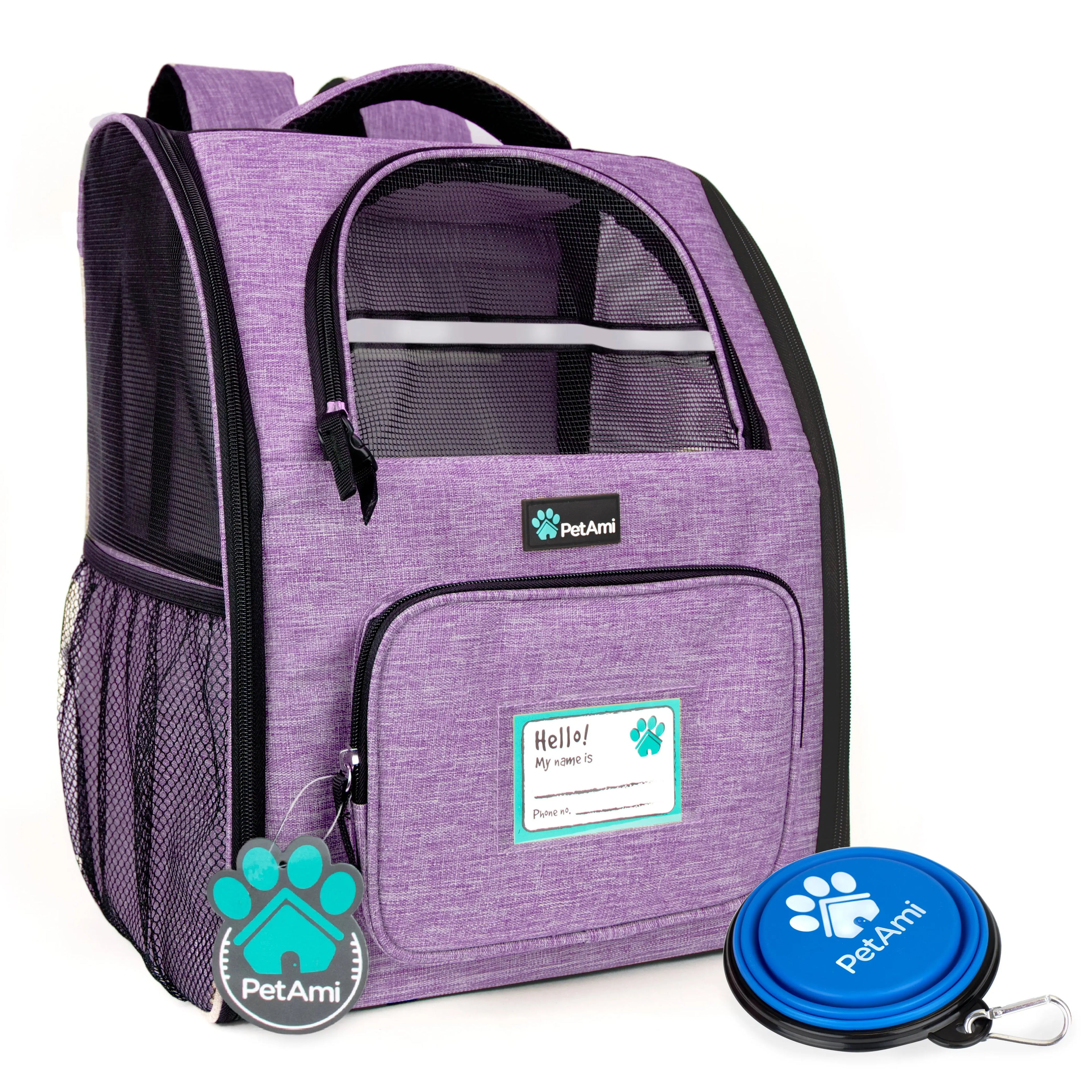 Petami Dog Backpack Carrier for Small Large Cat, Pet, Puppy, Ventilated Pet Hiking Backpack Travel Bag, Airline Approved Cat Backpack Carrier, Camping Biking Dog Bag up to 18Lbs Pet