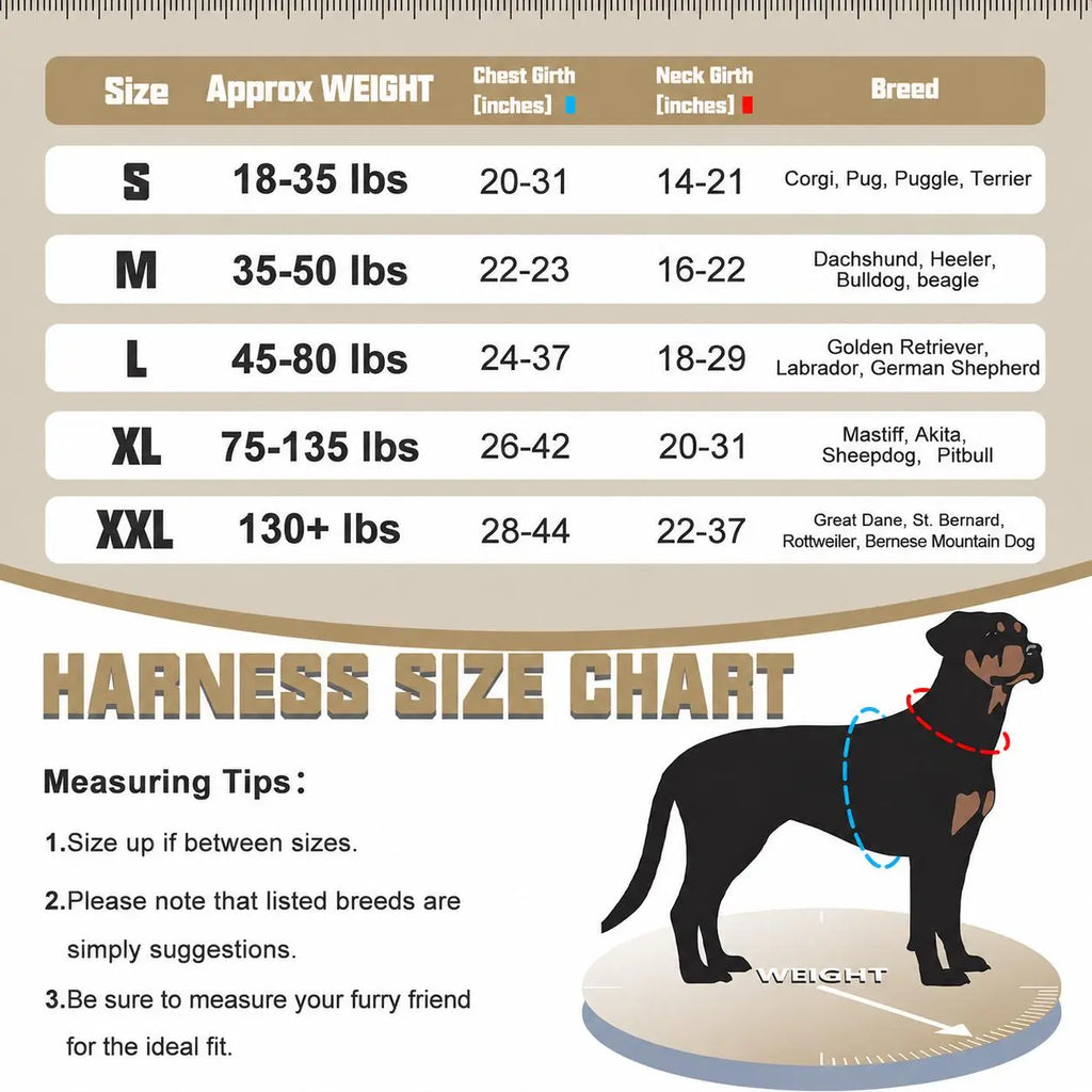 Auroth Tactical Dog Harness - Versatile and Durable No-Pull Harness for Small to Large Dogs with Reflective Features and Adjustable Control