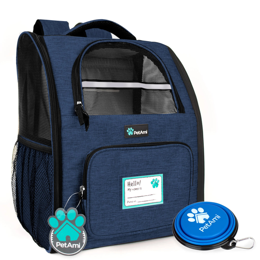 Petami Dog Backpack Carrier for Small Large Cat, Pet, Puppy, Ventilated Pet Hiking Backpack Travel Bag, Airline Approved Cat Backpack Carrier, Camping Biking Dog Bag up to 18Lbs Pet