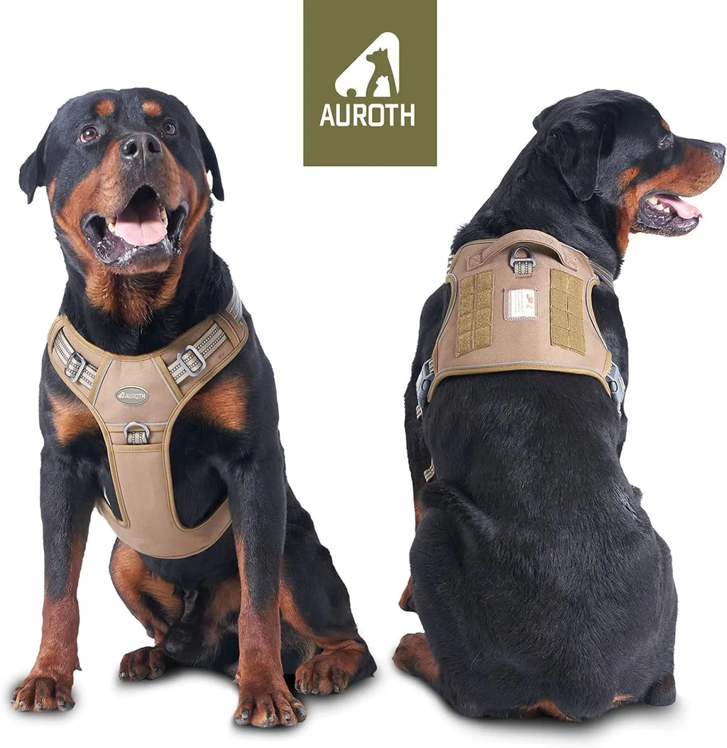 Auroth Tactical Dog Harness - Versatile and Durable No-Pull Harness for Small to Large Dogs with Reflective Features and Adjustable Control