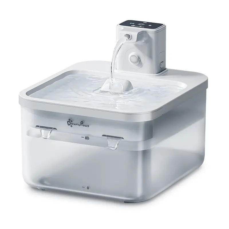 Downypaws Battery Operated Cat Water Fountain, 84Oz/2.5L, Wireless Pet Water Fountain for Cats, Small Dog, Automatic Pet Waterer Fountain, Ultra Quiet Pump, Bpa-Free, Christmas Gift Stainless Steel