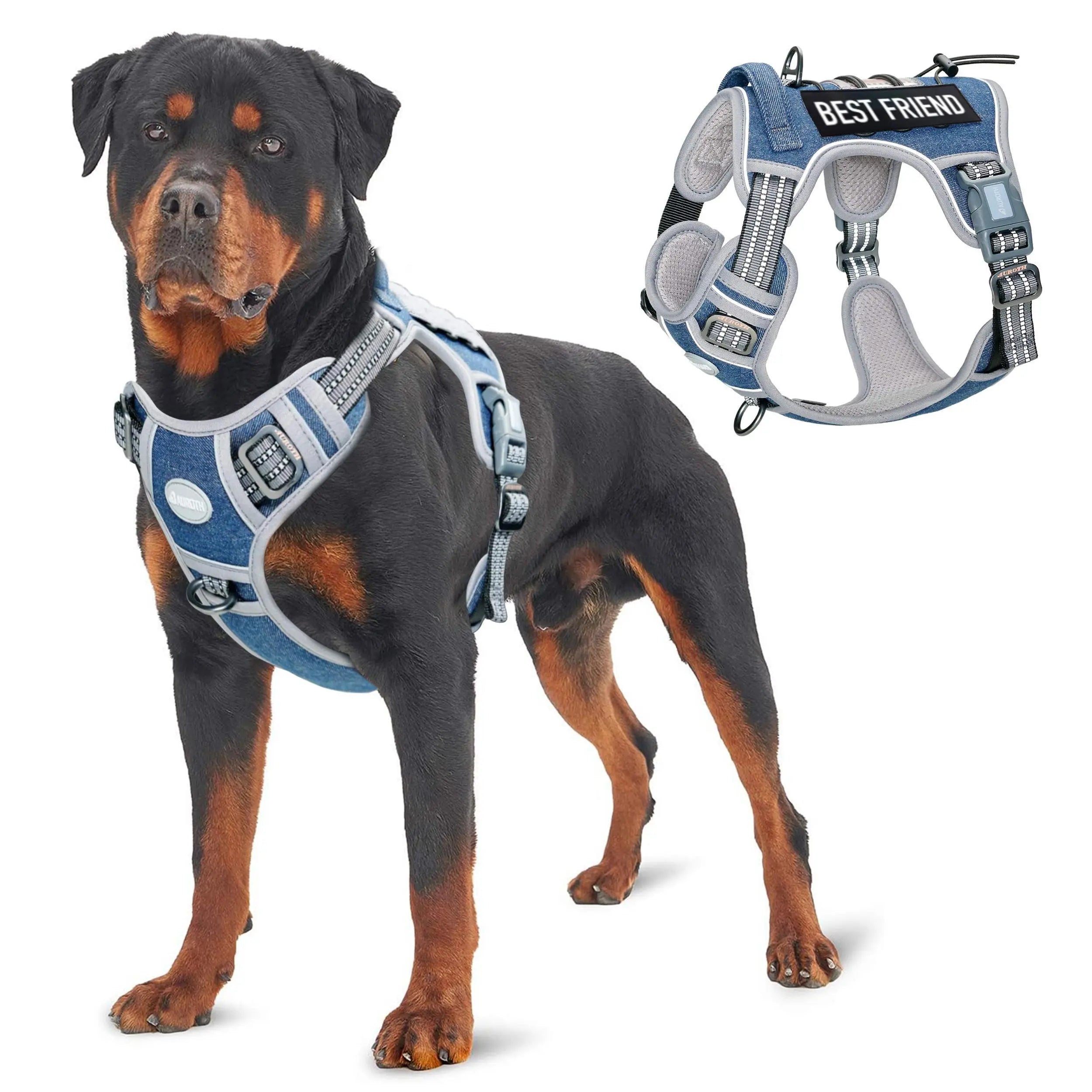 Auroth Tactical Dog Harness - Versatile and Durable No-Pull Harness for Small to Large Dogs with Reflective Features and Adjustable Control