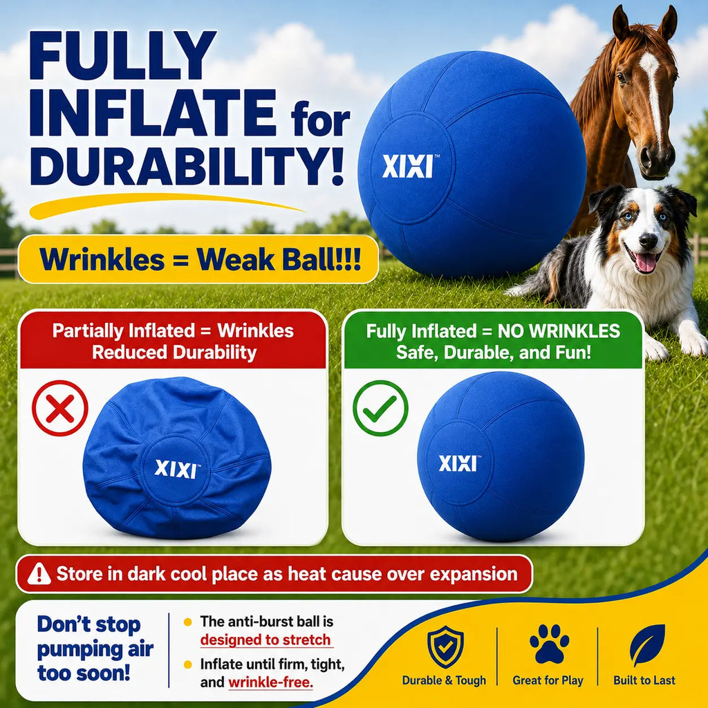 Xixipup Interactive Outdoor Herding Ball for High-Energy Dogs, Heavy-Duty Oxford Cover Inflatable Exercise & Training Toy, 18/22/25 in Campingessentials