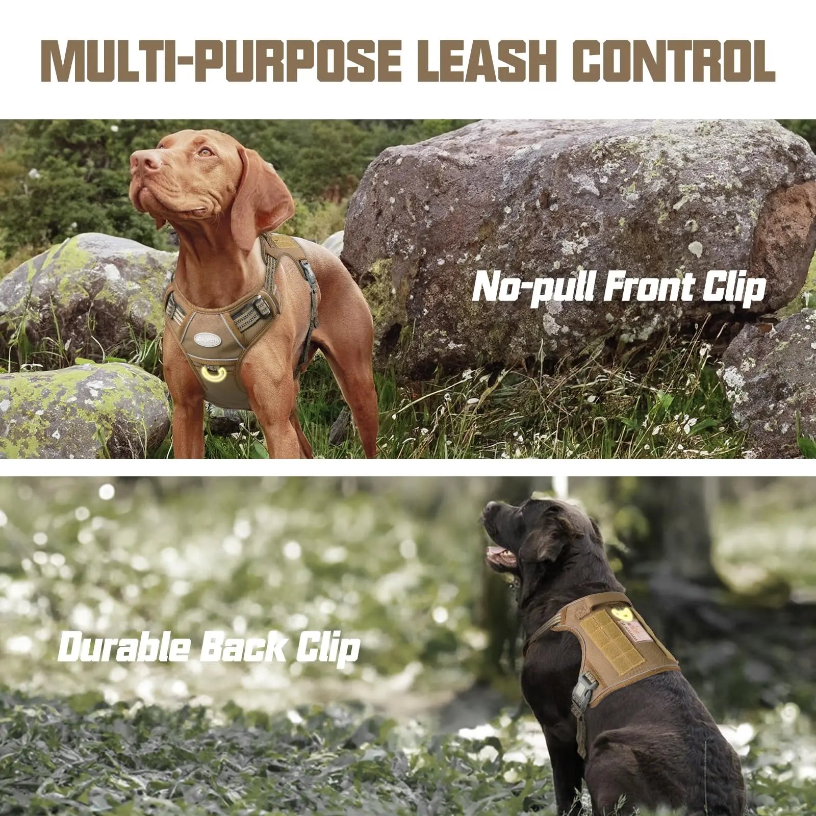 Auroth Tactical Dog Harness - Versatile and Durable No-Pull Harness for Small to Large Dogs with Reflective Features and Adjustable Control