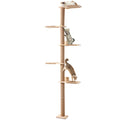 Petcozife 5-Tier Cat Tree Tower - Floor to Ceiling Wall-Mounted Scratching Post and Play Shelves for Cats