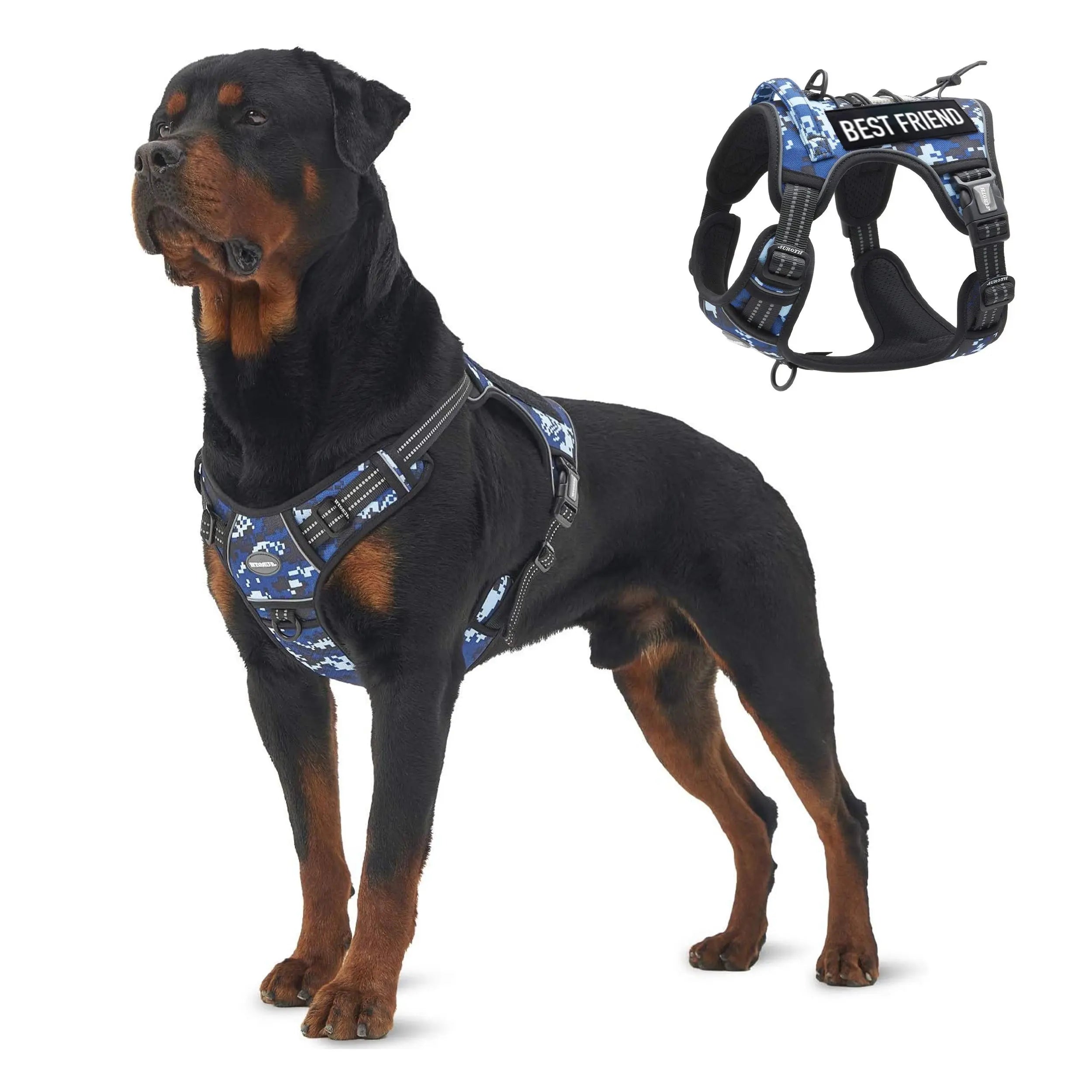 Auroth Tactical Dog Harness - Versatile and Durable No-Pull Harness for Small to Large Dogs with Reflective Features and Adjustable Control