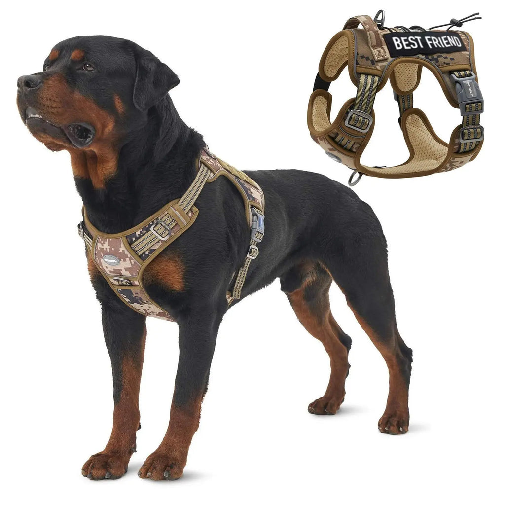 Auroth Tactical Dog Harness - Versatile and Durable No-Pull Harness for Small to Large Dogs with Reflective Features and Adjustable Control